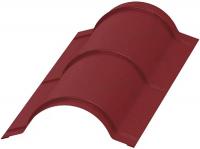 Планка конька круглого МП, коричнево-красный