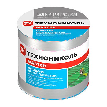 Лента-герметик NICOBAND серебристый, 10мх10см