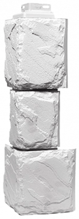 Наружный угол FINEBER Камень крупный, мелованный белый